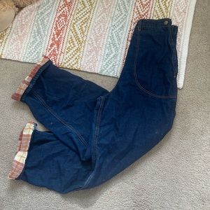 Vintage 50s side zip flannel lined denim jeans